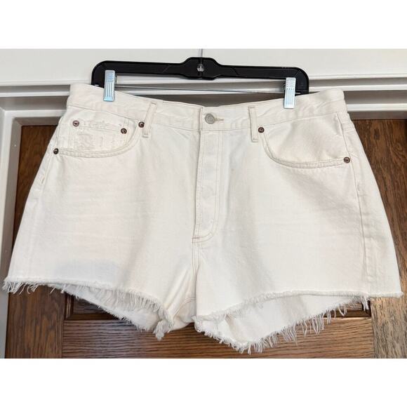 NWT AGOLDE White Parker Vintage Cut Off Short Button Fly Size 31 - Picture 2 of 8